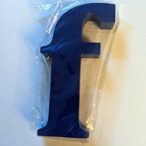 NWT Dark Blue Letter 'f' Wooden Sign Trend 2 Geo Pop Michael's Home Wall Decor
